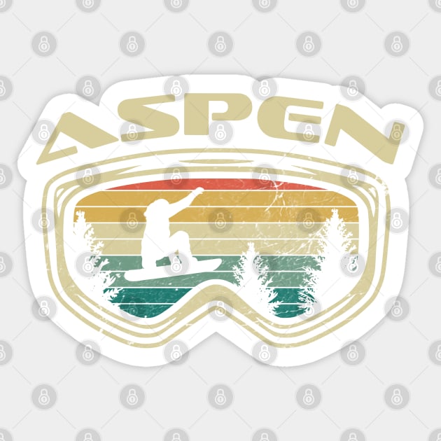 Aspen Colorado Snowboard Goggles Big Air Snow Sticker by markz66